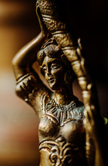 Antique bronze statuette of the ancient goddess