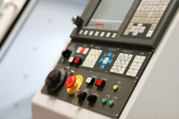 CNC control panel of metalworking lathe machine