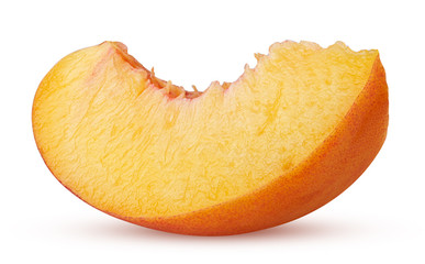 Ripe peach fruit slice