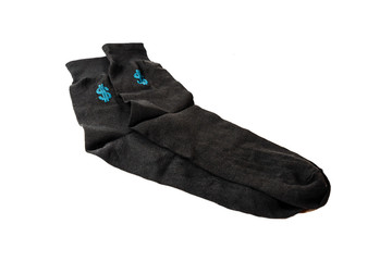 black mens socks with dollar sign on a white background
