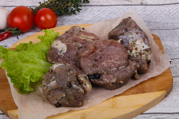 Marinated pork meat ready for coocking