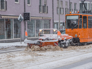 Straßenbahn Schneepflug Winterdienst