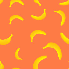Orange Banana seamless pattern. Vector illustration.
