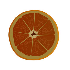 slice of orange on white background