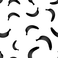Black Banana seamless pattern. Vector illustration.