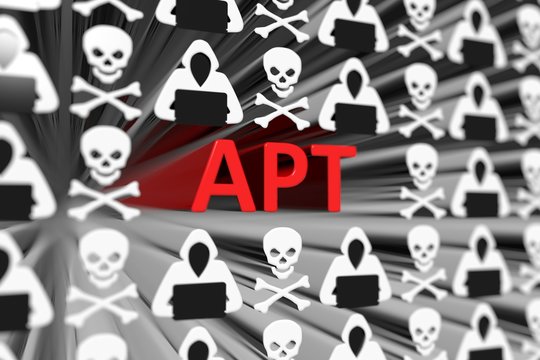 APT concept blurred background 3d render illustration