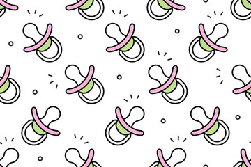 Materiał do szycia Seamless pattern with Baby Nipple