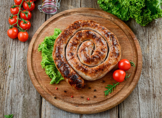 home fried sausage, Tasty and healthy food