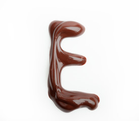 chocolate letter isolated on white background
