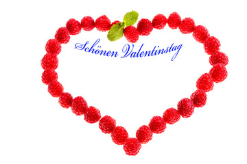 Himbeere und Pfefferminzblatt Valentinstagherz