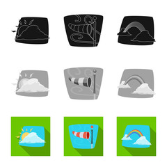 Isolated object of weather and climate sign. Collection of weather and cloud stock symbol for web.