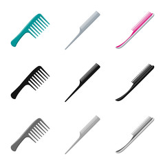 Vector design of brush and hair sign. Collection of brush and hairbrush vector icon for stock.