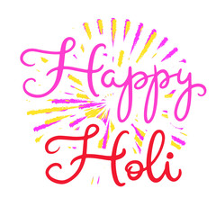 ettering illustration for Happy holi festival