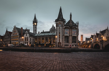 Naklejka premium Panorama von Gent, Belgien