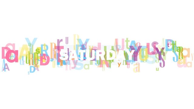 SATURDAY colorful kinetic type banner