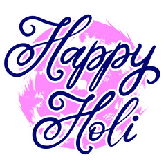 ettering illustration for Happy holi festival