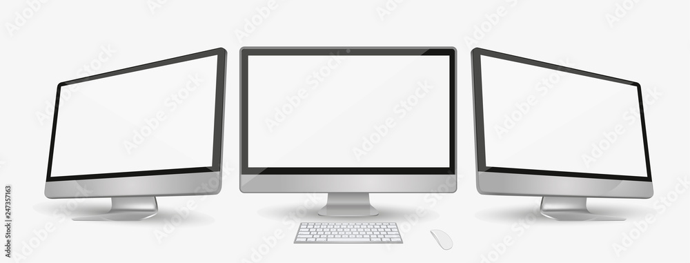 Poster Computer display with two angles isolated on white eps10 vector