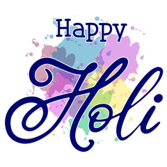 ettering illustration for Happy holi festival