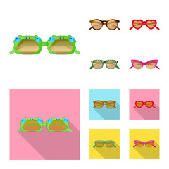 Vector design of glasses and sunglasses icon. Collection of glasses and accessory stock symbol for web.