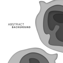 Abstract paper art layer background. Black and White monotone color wallpaper. Digital craft concept. Vector illustration