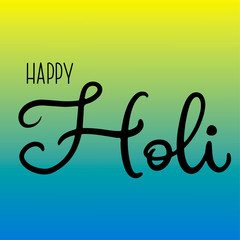 ettering illustration for Happy holi festival