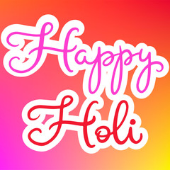 ettering illustration for Happy holi festival