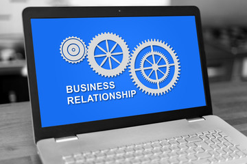 Business relationship concept on a laptop