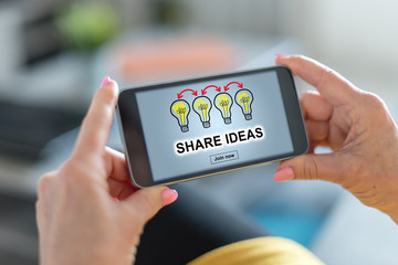 Share ideas concept on a smartphone