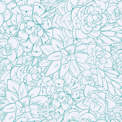 Seamless pattern succulent. Floral vector print surface design