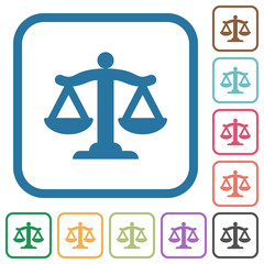 Scale of law simple icons