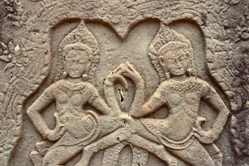 Angkor site carvings, Cambodia