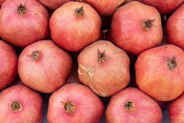 The close-up of ripe pomegranate