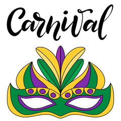 Obraz premium Vector hand drawn lettering illustration eps10 for Mardi gras carnival