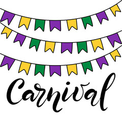 Vector hand drawn lettering illustration eps10 for Mardi gras carnival