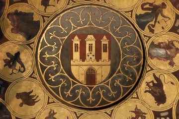 Famous medieval astronomical clock in Prague, Czech Republic