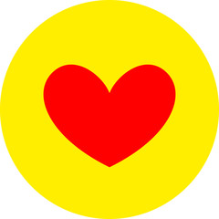 Heart shape flat color icon in round outline