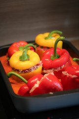 stuffed peppers on the stove