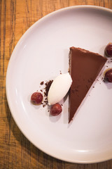 chocolate tart pudding raspberry coulee