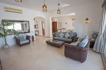Interior design of luxury villa living room