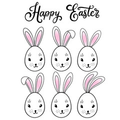 Vector EPS10 lettering illustration for happy easter