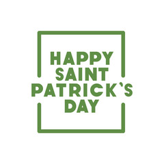 happy saint patrick`s day label frame icons