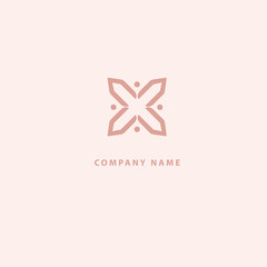 Vector stock logo, abstract monogram vector template. Illustration design of elegant, premium and royal logotype. Vector icon of wedding. Cosmetics, Spa, Beauty salon Decoration Boutique vector logo.
