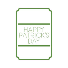 happy patrick`s day label with frame icons