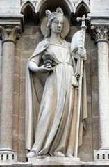 Fototapeta premium Allegories, The Church, Notre Dame Cathedral, Paris