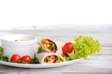 Burritos with vegetables