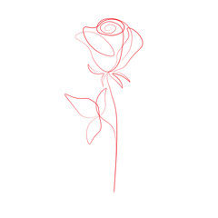 One line drawing flower, vector illustration