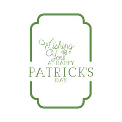 wishing you a happy st patrick`s day label frame icons