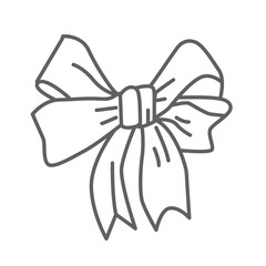 A big bow vector doodle icon isolated on white, hand drawn sketchy style