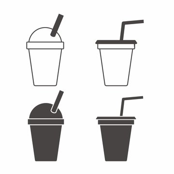 Disposable plastic cup icon vector 