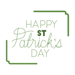 happy st patrick`s day label frame icons